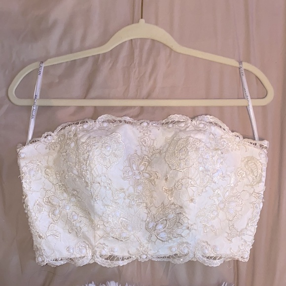 Rachel Allan Two Piece White and Hot Pink Prom Dress - Picture 5 of 11